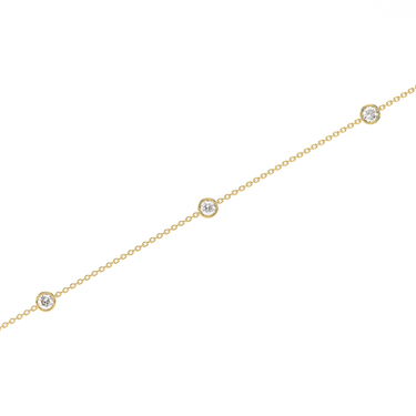 3 Stone Diamond Bezel Bracelet 0.3CTW - Le Bezel 