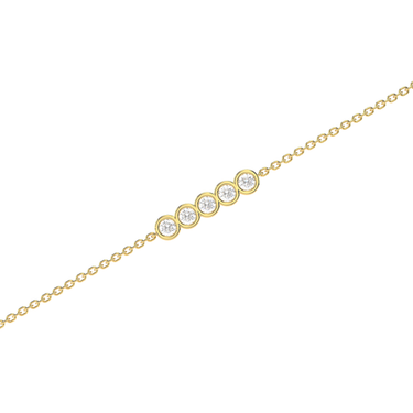 5 Stone Diamond Bezel Bracelet 0.25CTW - Le Bezel 