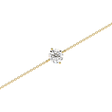 Solitaire Round Diamond Bracelet in Four Prong Setting - Le Bezel 