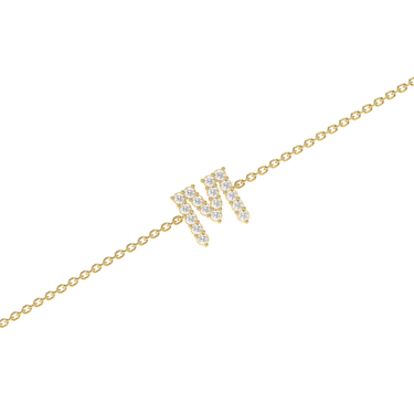 Diamond Letter Bracelet 0.1-0.3CTW Real Diamond - Le Bezel 