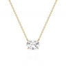 Oval Diamond Solitaire Necklace - Le Bezel 