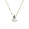 Pear Diamond Solitaire Necklace - Le Bezel 