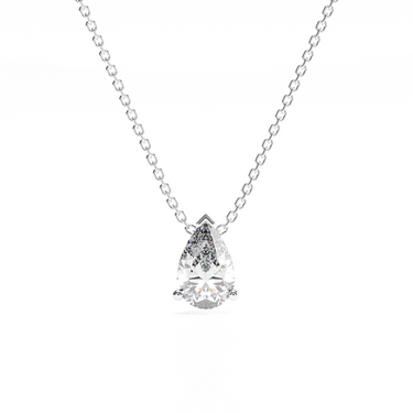 Pear Diamond Solitaire Necklace - Le Bezel 
