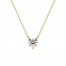 Round Diamond 3 Prong Solitaire Necklace 0.25CT-1CT 18K Gold Vermeil Real Diamond - Le Bezel 