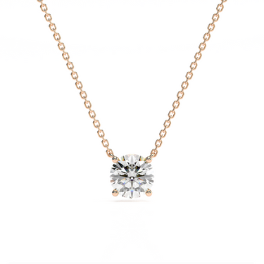 Round Diamond Solitaire Necklace - Le Bezel 