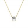 Round Diamond Solitaire Necklace - Le Bezel 