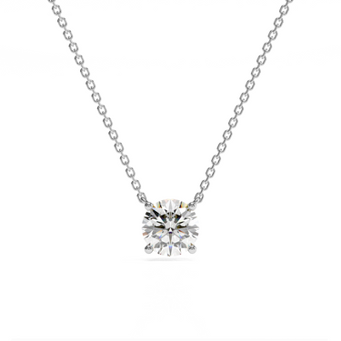 Round Diamond Solitaire Necklace - Le Bezel 
