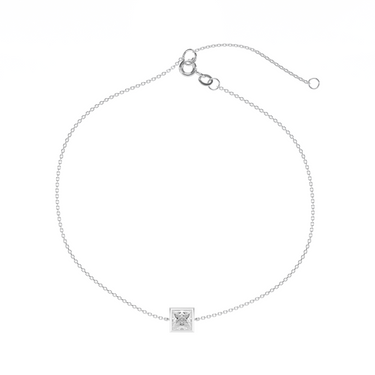 Solitaire Bezel Princess Diamond Bracelet - Le Bezel 