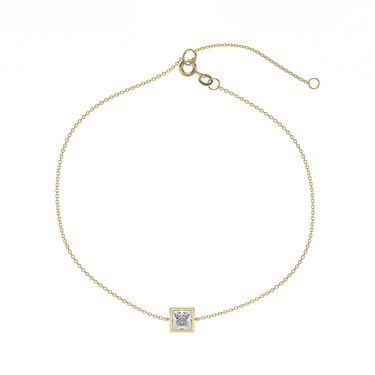 Solitaire Bezel Princess Diamond Bracelet - Le Bezel 