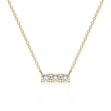 Three Diamond Prong Necklace 0.18 CTW - Le Bezel 