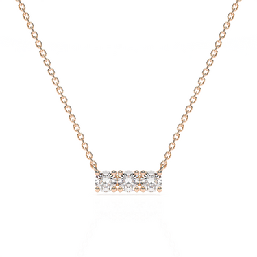 Three Diamond Prong Necklace 0.18 CTW - Le Bezel 
