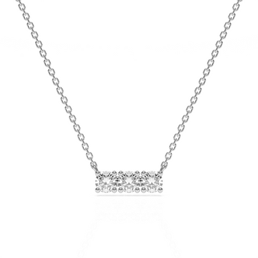 Three Diamond Prong Necklace 0.18 CTW - Le Bezel 