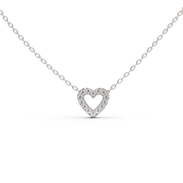 Small Diamond Heart Necklace 0.1 CTW - Le Bezel