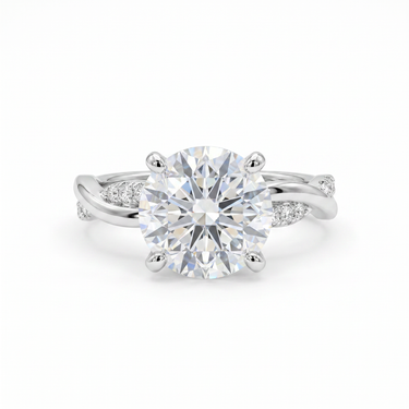 Round Brilliant Twisted Shank Diamond Engagement Ring