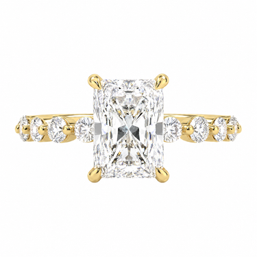 Channel Setting Baguette Pavé Engagement Ring Radiant Cut