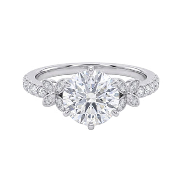 Round Cut Cluster Pave Ring