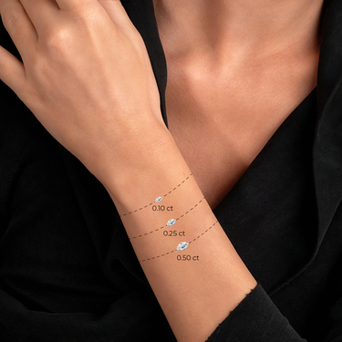 Solitaire Marquise Cut Diamond Bracelet in Four Prong Setting - Le Bezel