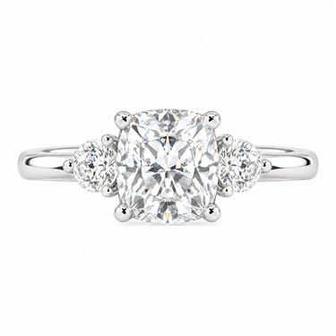 Amelie Three Stone Cushion Cut Diamond Ring