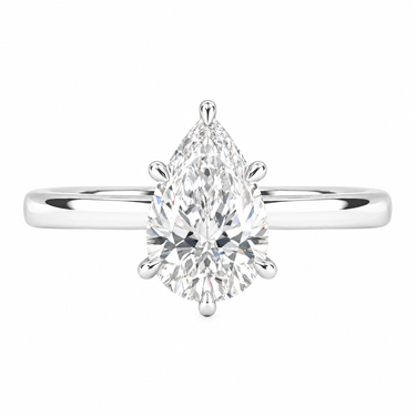 6 Prong Solitaire Pear Cut Diamond Ring