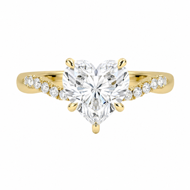Twisted Side Stone Solitaire Heart Cut Diamond Ring