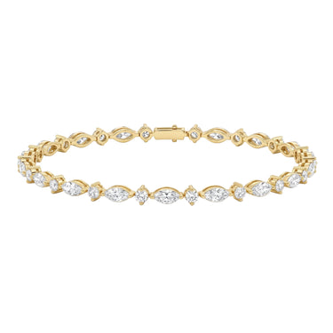 Alternating Marquise And Round Cut Diamond Tennis Bracelet