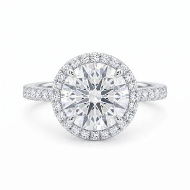 Infinity Halo Pavé Round Cut Diamond Ring