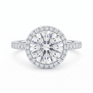 Infinity Halo Pavé Round Cut Diamond Ring