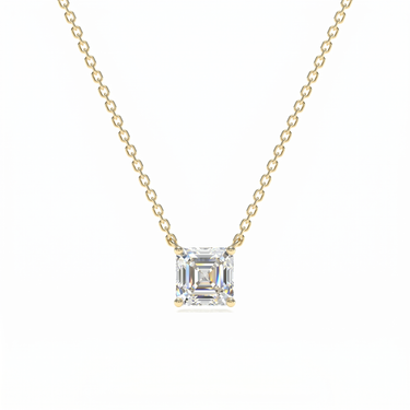 Asscher Diamond Solitaire Necklace