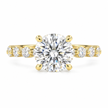 Round Cut With Round Side Stone Engagement Ring