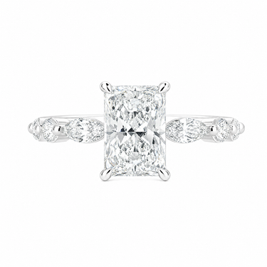 Radiant Cut With Marquise Side Stone Diamond Ring