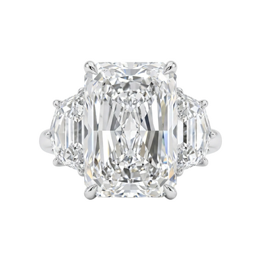 10CT Radiant Cut Three Stone Diamond Engagement Ring