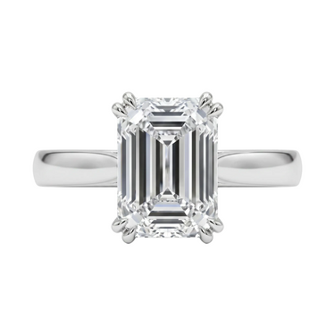 Emerald Cut 8 Prong Solitaire Diamond Engagement Ring