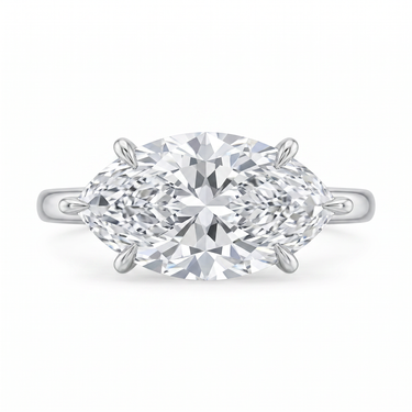 East West Marquise Cut Prong Diamond Engagement Ring