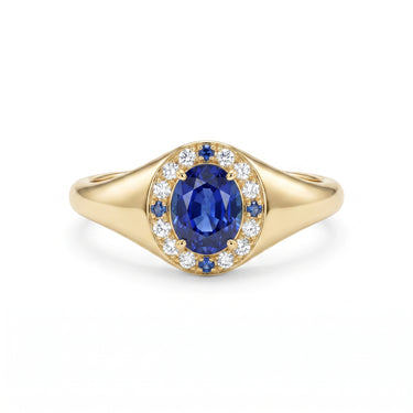Lab Grown Sapphire Signet Ring