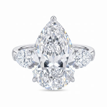 11.79 CTW Pear Cut Three Stone Diamond Engagement Ring
