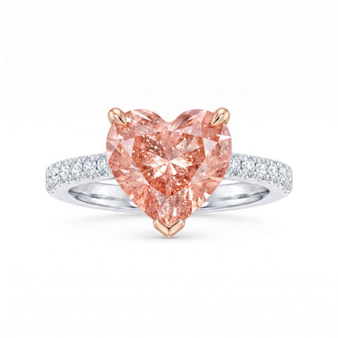 3 CT Heart Cut Pink Diamond Pave Engagement Ring