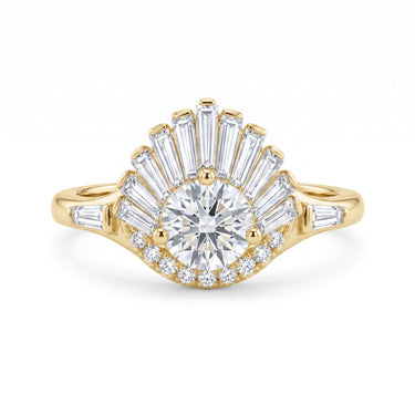 3CT Vintage Deco Round Cut Diamond Engagement Ring