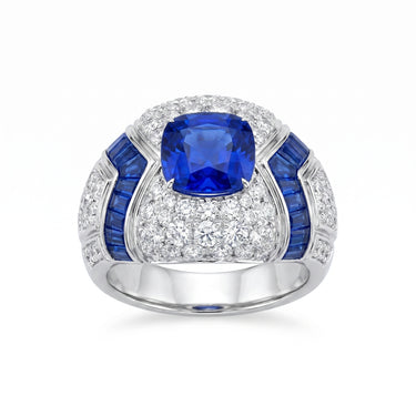3CT Lab Grown Sapphire Cut Stripe Diamond Engagement Ring
