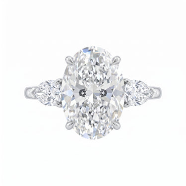 10CT Oval Cut Three Stone Diamond Engagement Ring
