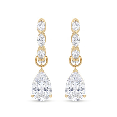 Marquise Hoop and Pear Diamond Drop Earring 2CTW
