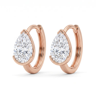 Pear Shape Diamond Hoop Earrings