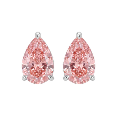 Pink Pear Cut Diamond Stud Earrings