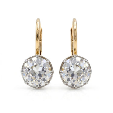 Vintage Old Mine Cut Diamond Drop Earrings