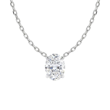 Oval Diamond Solitaire Necklace