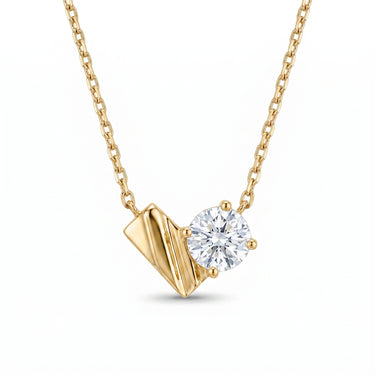 Heart Shape Modern Round Diamond Pendant Necklace