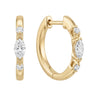 Alternating Marquise and Round Diamond Hoop Earrings 1CTW - Beyon Diamond