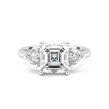 Amelie Three Stone Asscher Cut Diamond Ring - Beyon Diamond