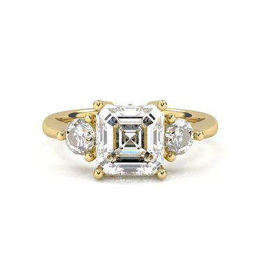 Amelie Three Stone Asscher Cut Diamond Ring - Beyon Diamond
