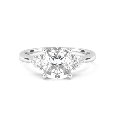 Amelie Three Stone Cushion Cut Diamond Ring - Beyon Diamond