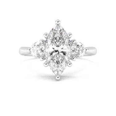 Amelie Three Stone Marquise Cut Diamond Ring - Beyon Diamond